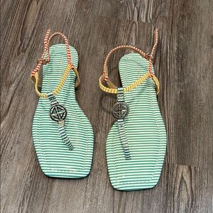 ANTONIO MELANI Multicolored Striped Sandals